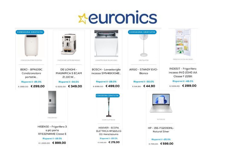 Euronics offerte (Foto dal Sito Ufficiale)